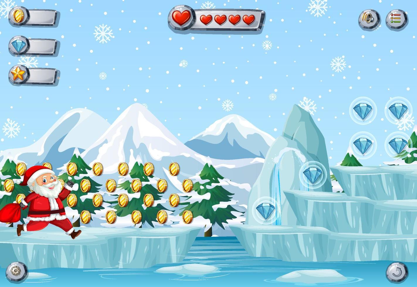 A game template snowing background vector