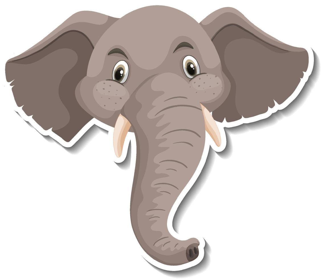 Head of Elephant animal cartoon sticker vector