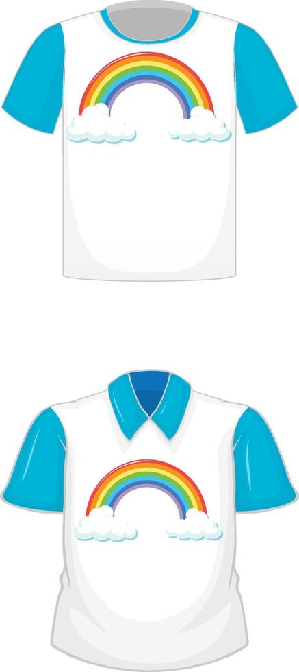 Set of t-shirt and polo shirt with same pattern vector