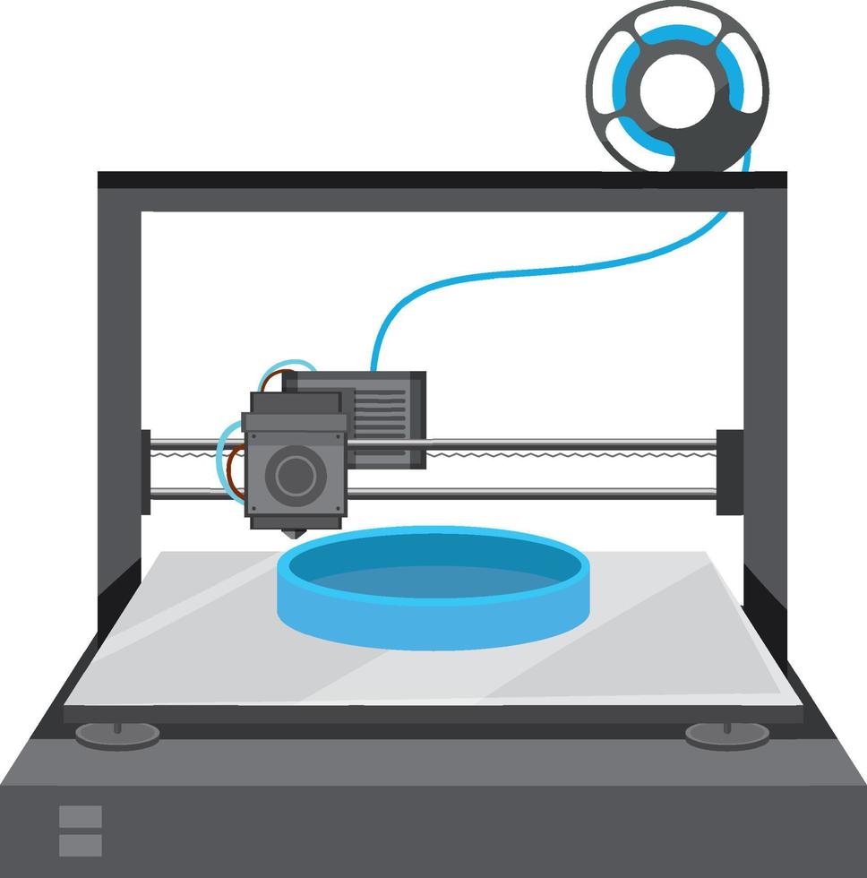 A 3D printer model machine vector