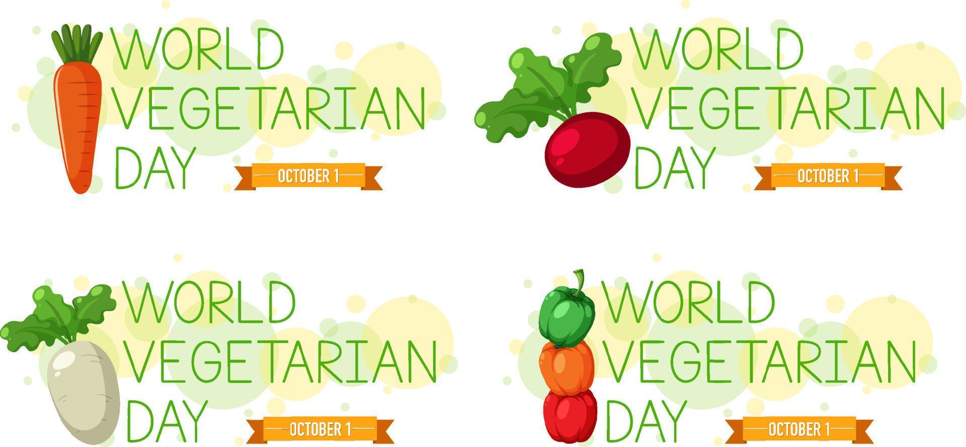 Set of World Vegetable Day poster vector