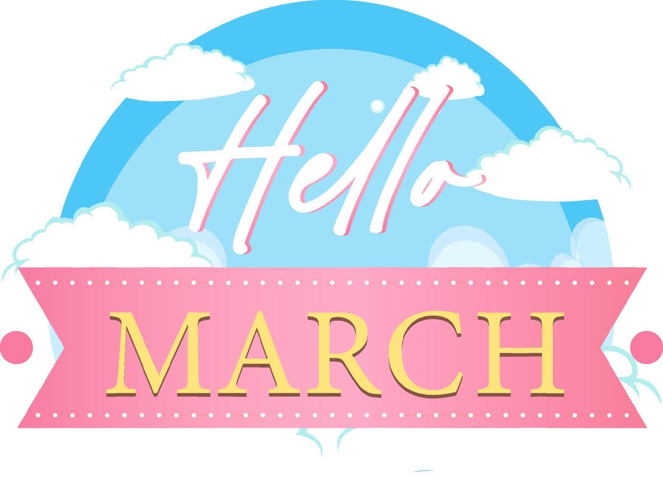 Word design for hello March vector