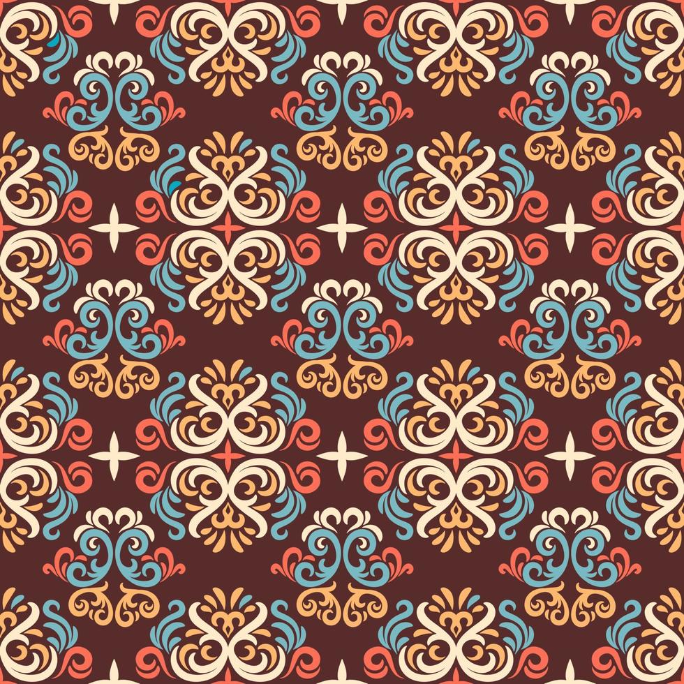 Oriental Damask Seamless Pattern Ornament vector