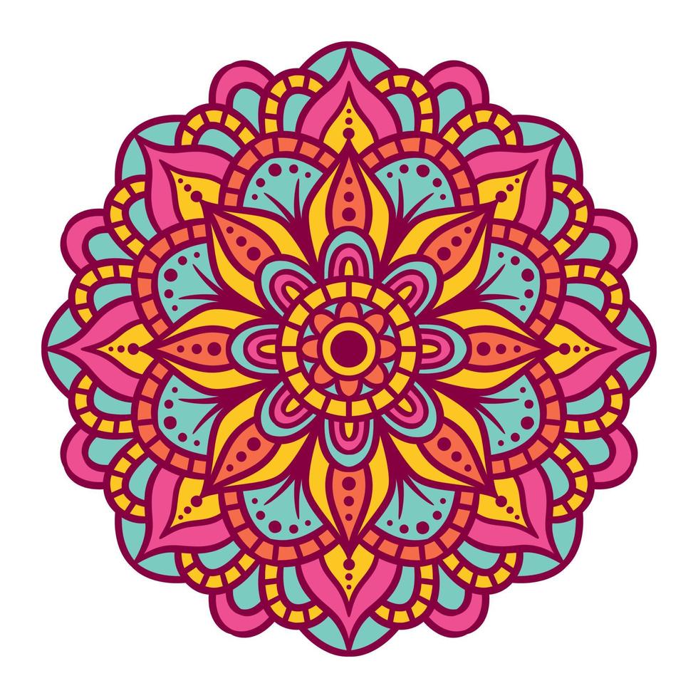 patrón de ornamento redondo de mandala étnico vector