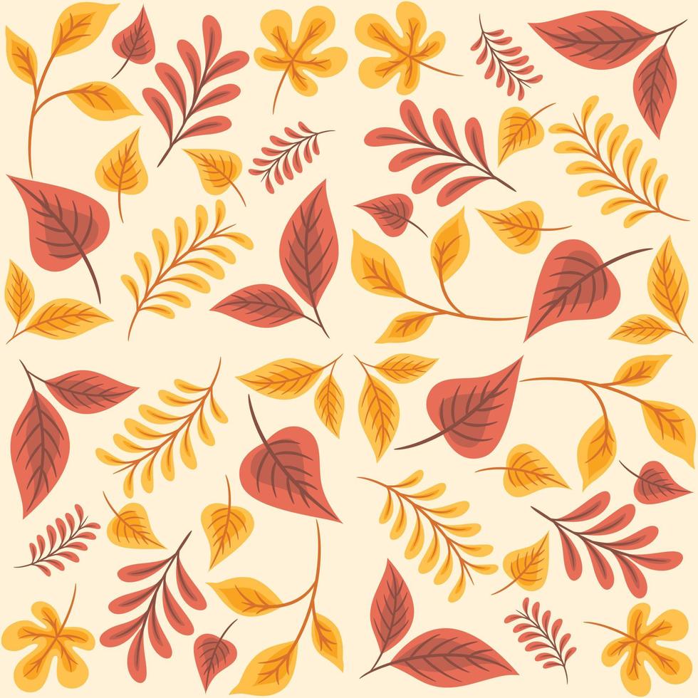 Abstract Floral Seamless Pattern With Autumn Leaves vector