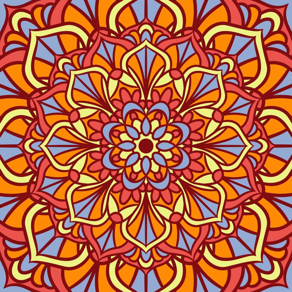Ethnic Mandala Round Ornament Pattern With Colorful vector