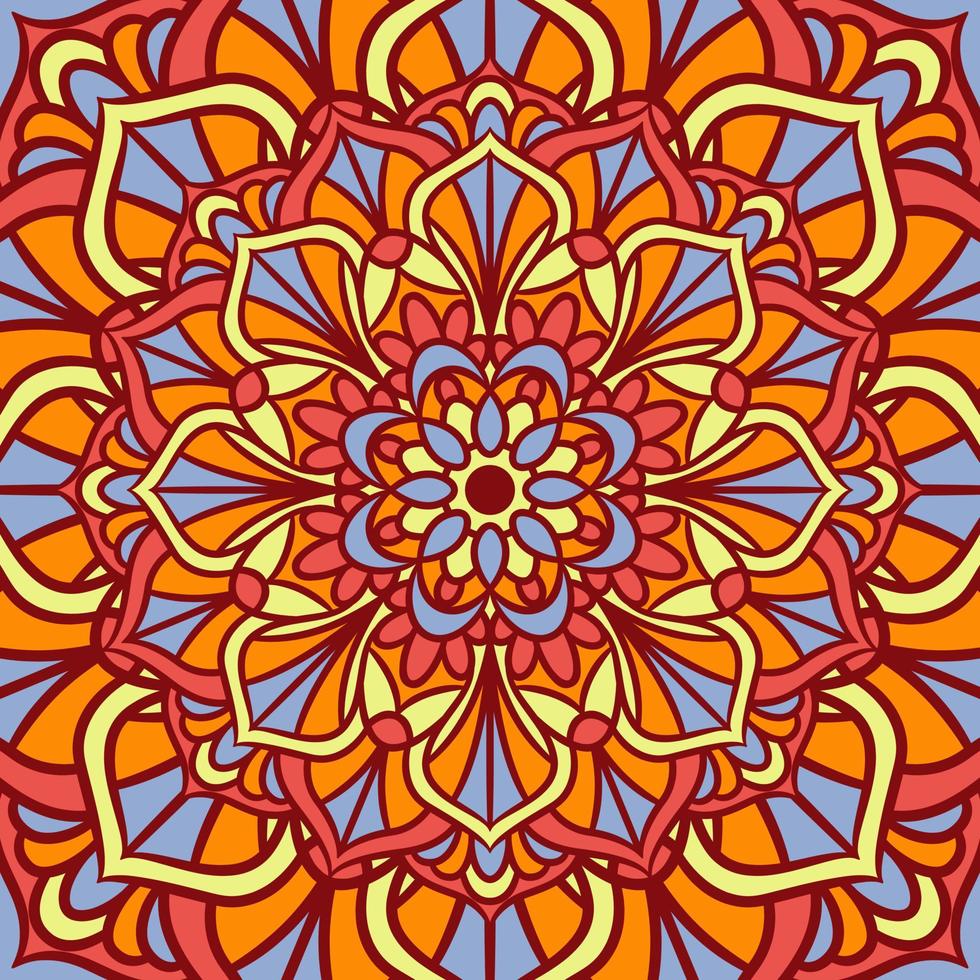 patrón de ornamento redondo de mandala étnico con colorido vector