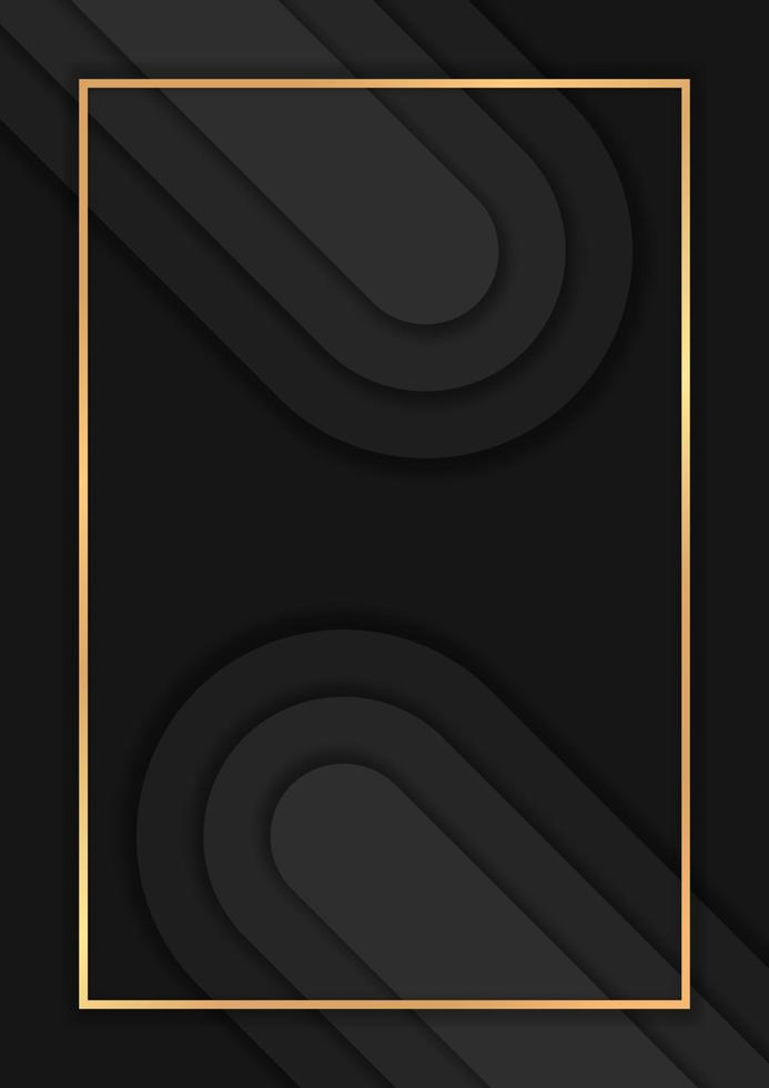 Luxury dark abstract background with overlap layers vector
