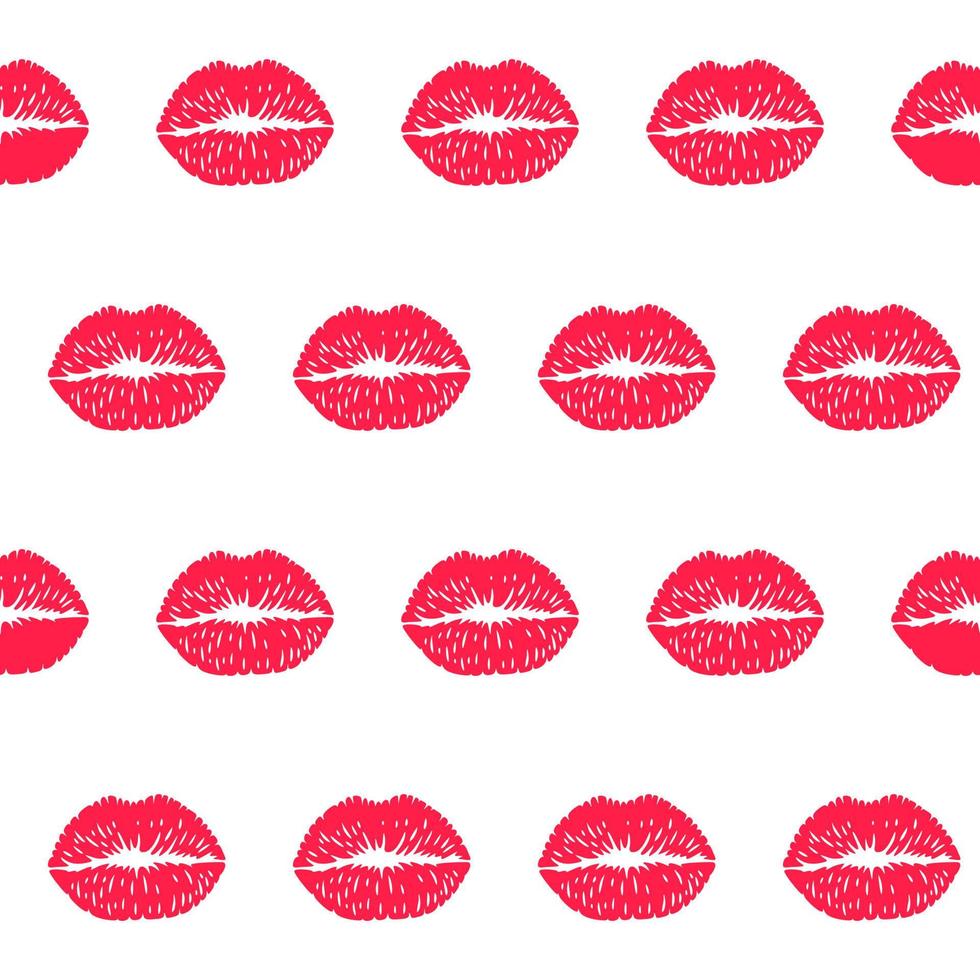 Female lips kiss seamless pattern background vector