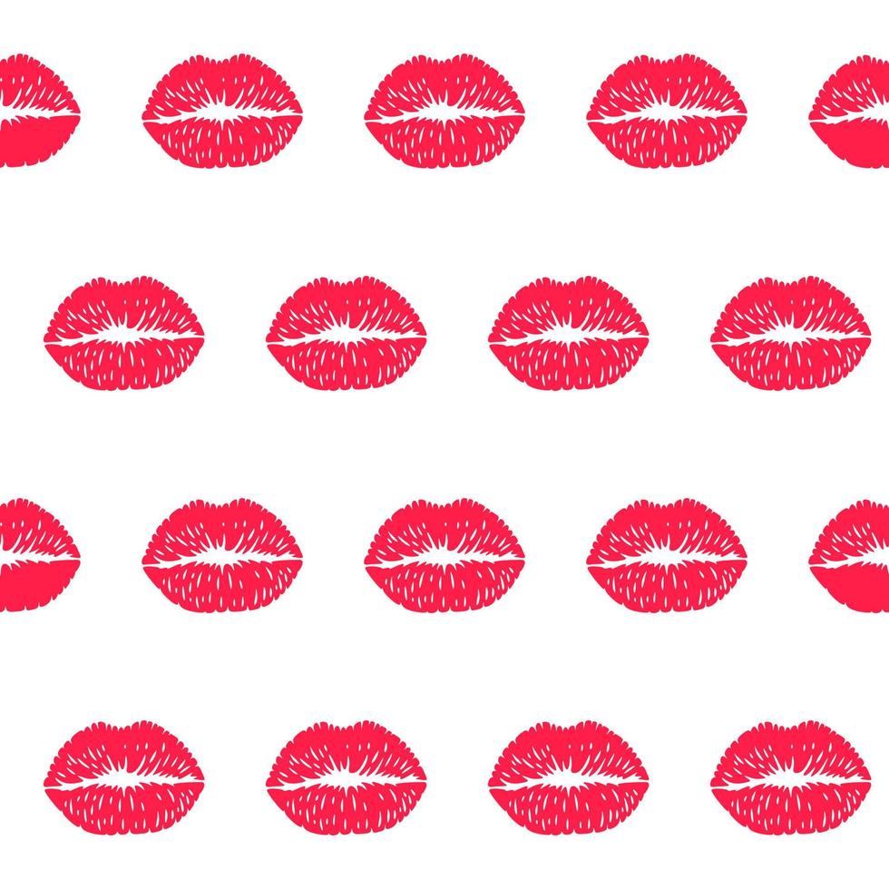 Female lips kiss seamless pattern background vector