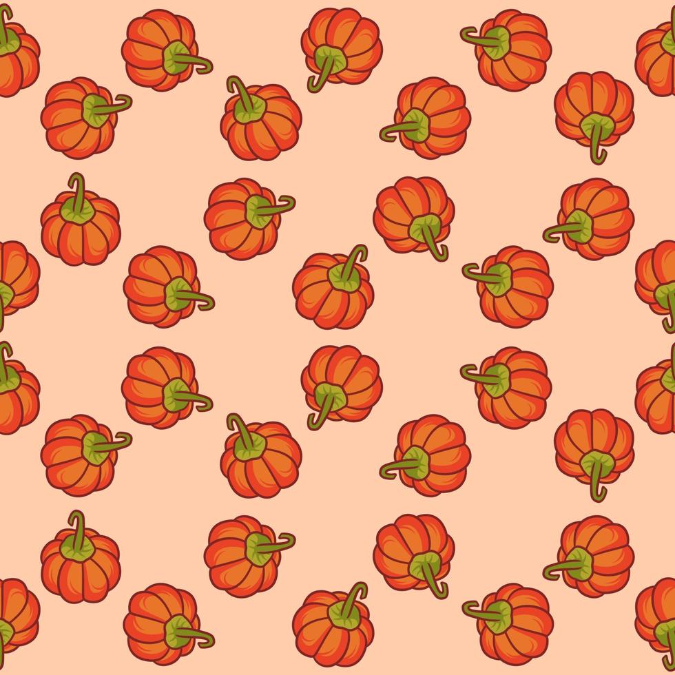 Vector seamless pattern with pumpkin