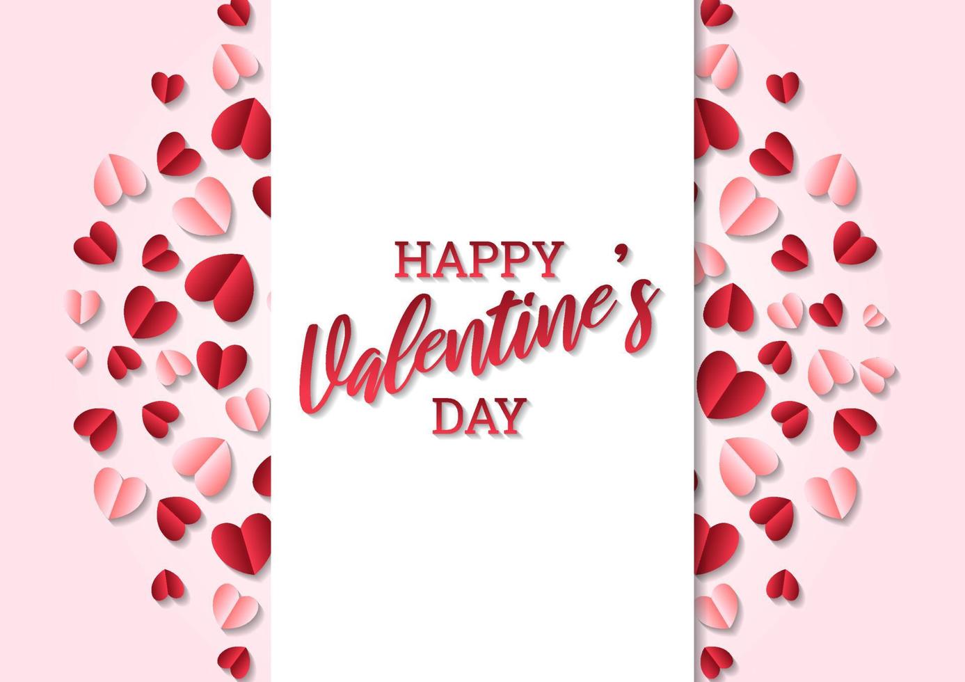 Happy valentine's day heart frame background vector