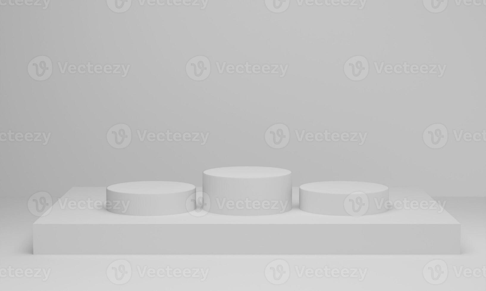 3d render. cylinder podium on white background Abstract minimal scene with geometric. photo