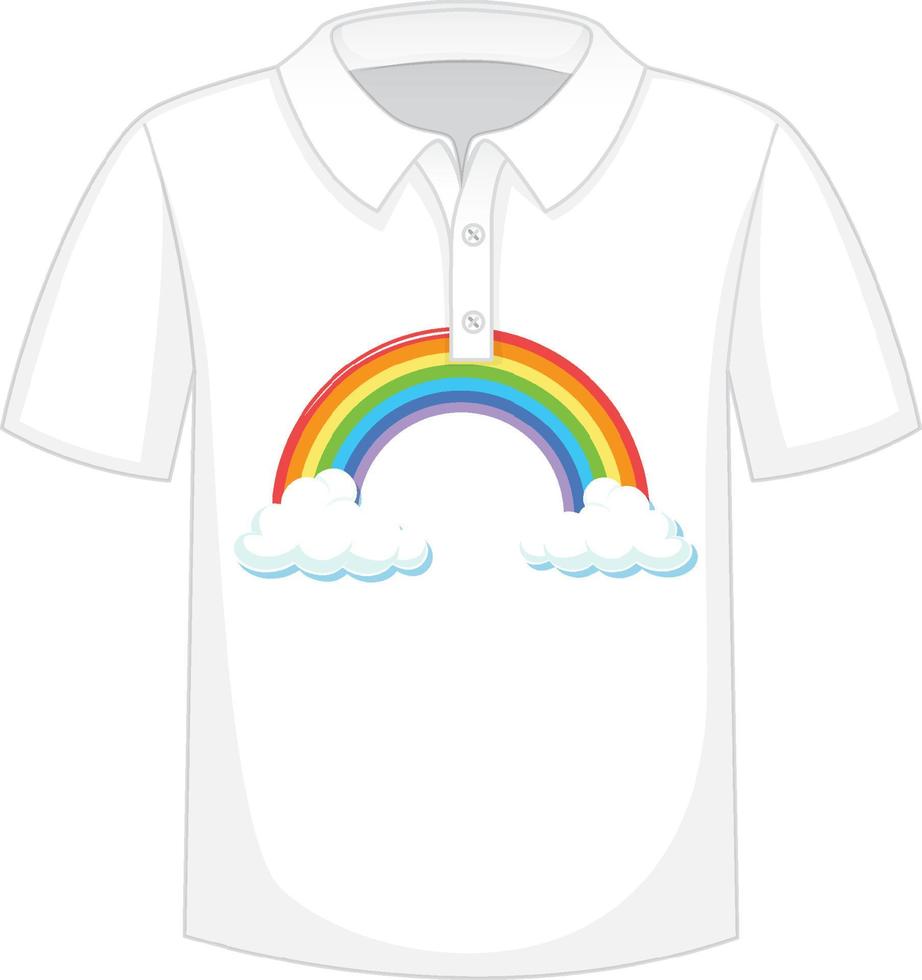 A white polo shirt with blue sleeves on white background vector