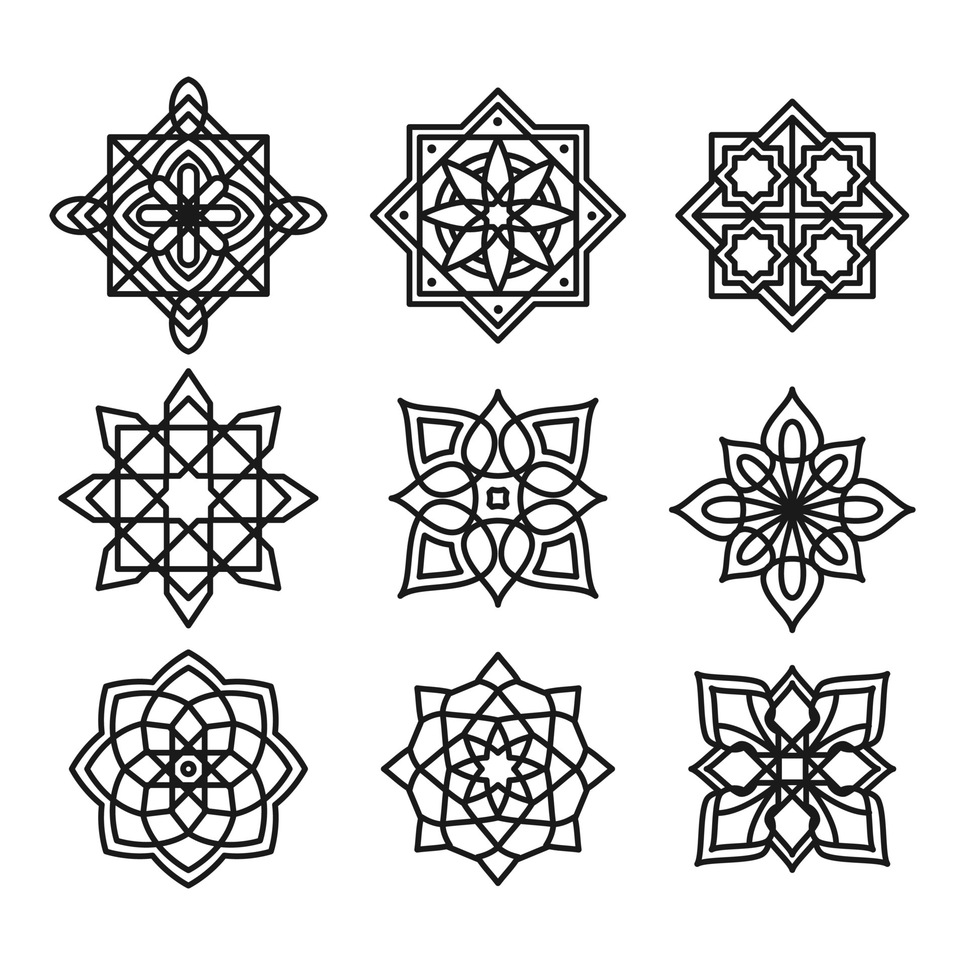 Collection of arabesque ornamental 6034882 Vector Art at Vecteezy