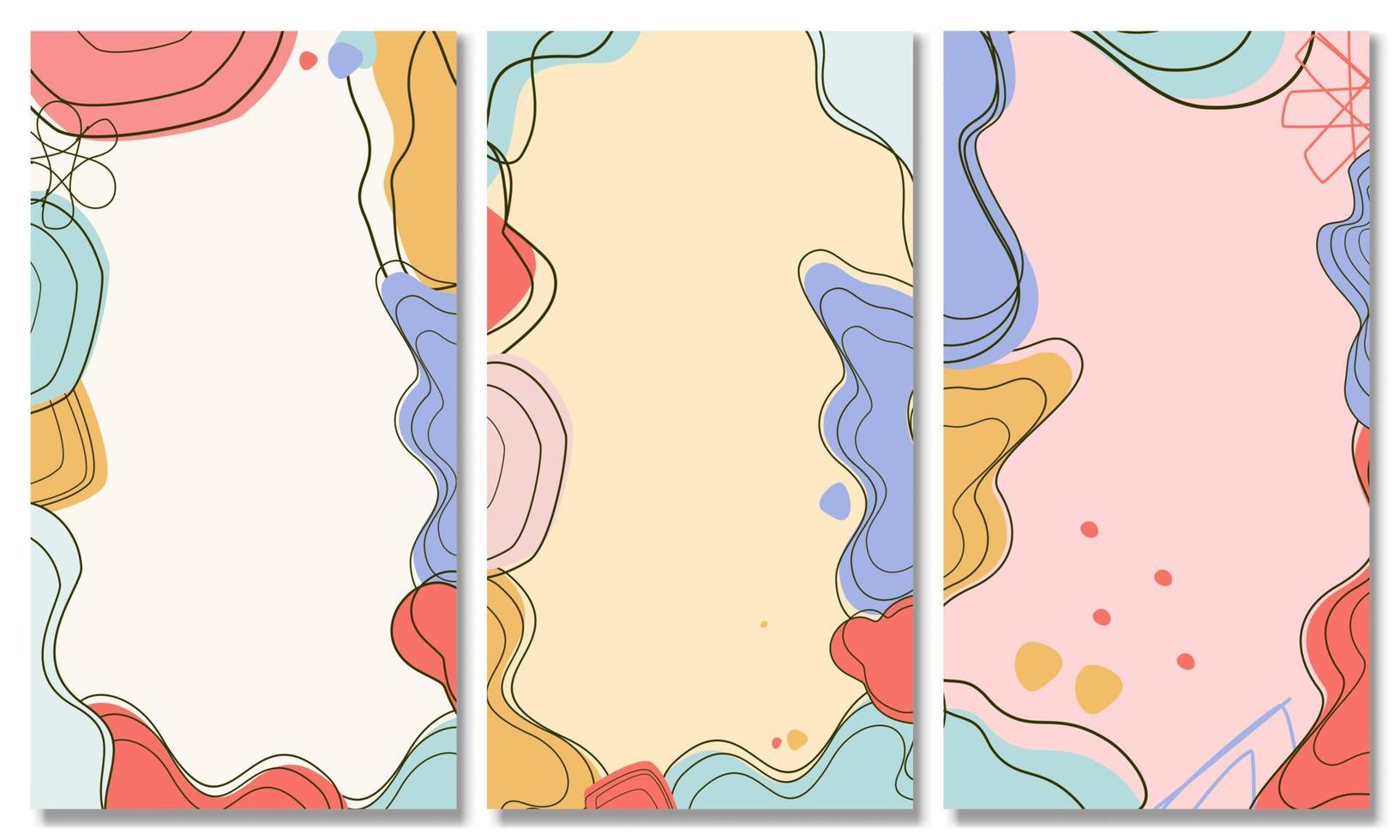 Set of various abstract pastel backgrounds vector