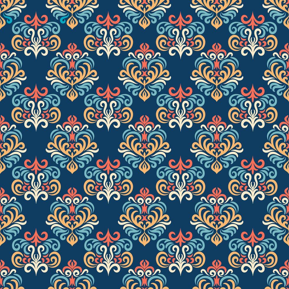 Oriental Damask Seamless Pattern Ornament vector
