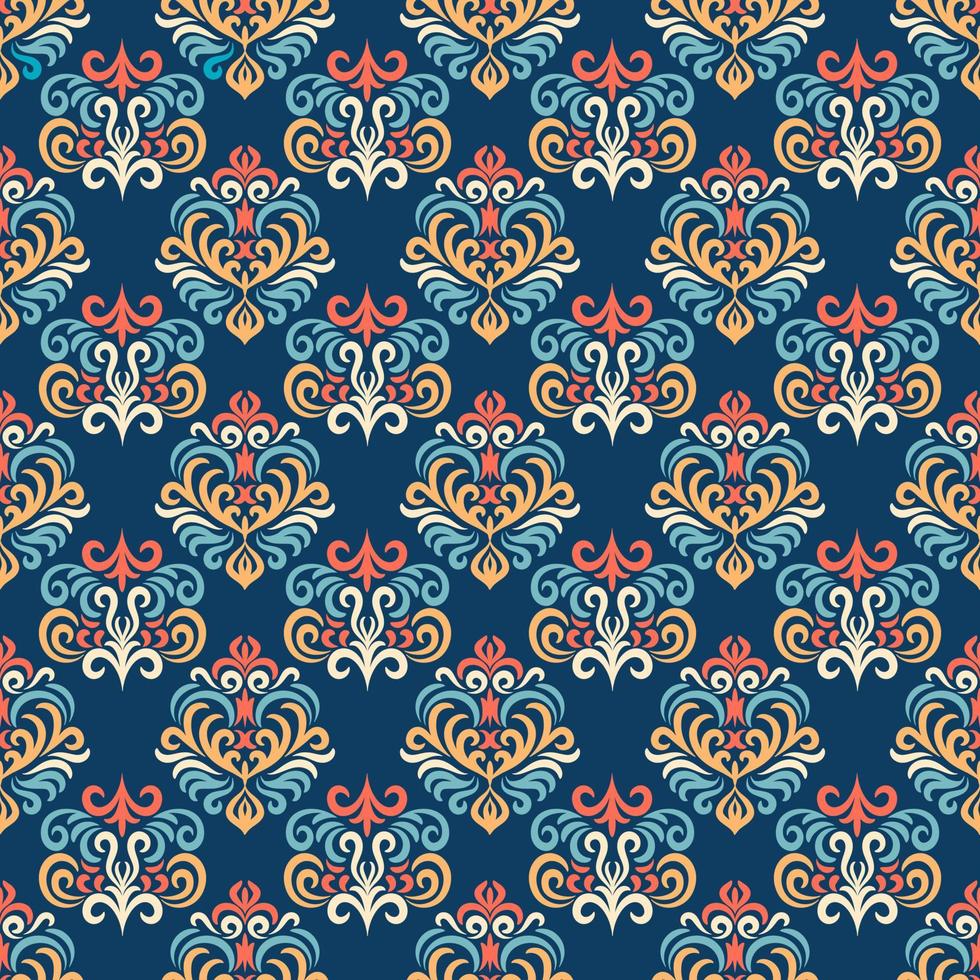 Oriental Damask Seamless Pattern Ornament vector