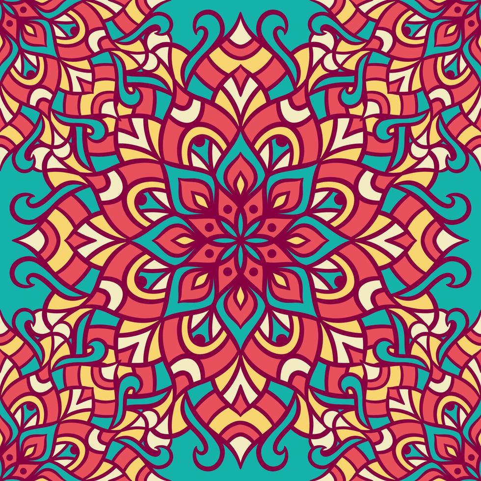 Mandala Round Ornament Seamless Pattern vector