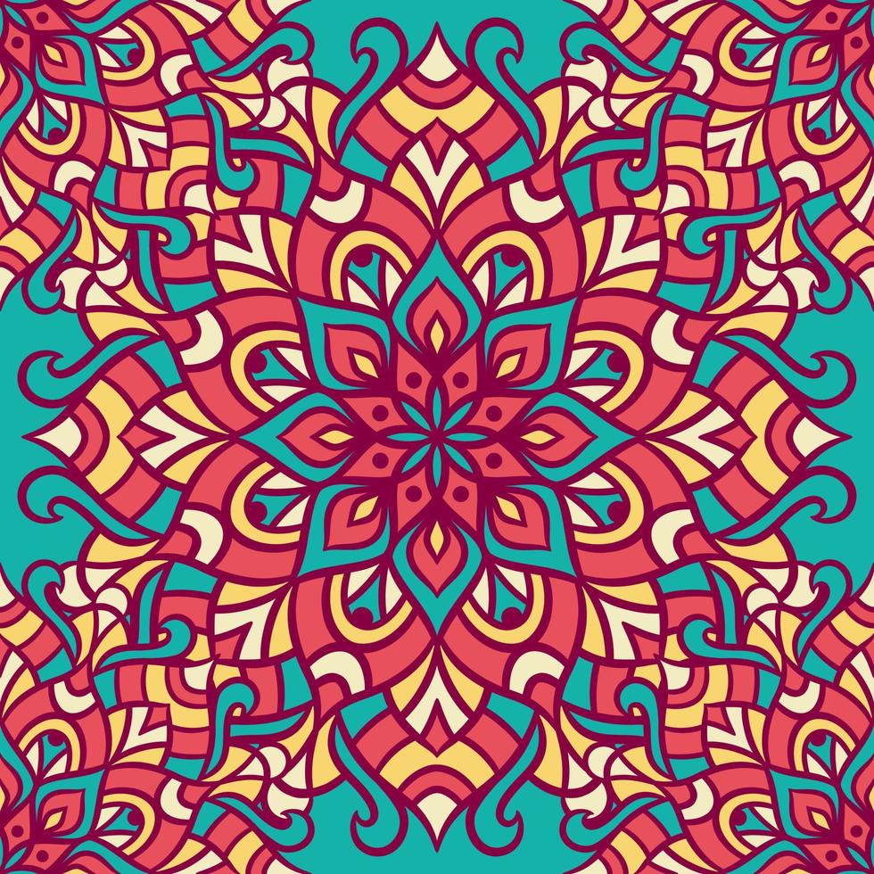 Mandala Round Ornament Seamless Pattern vector