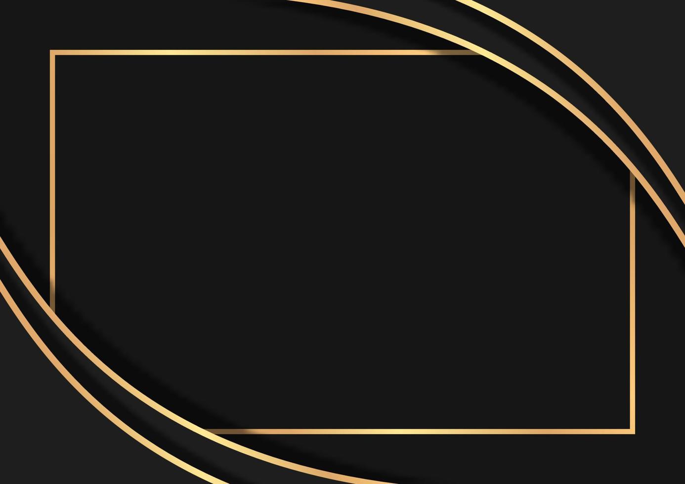 Luxury dark abstract background with golden lines vector
