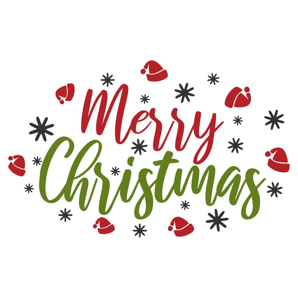 Merry christmas and happy new year lettering background vector