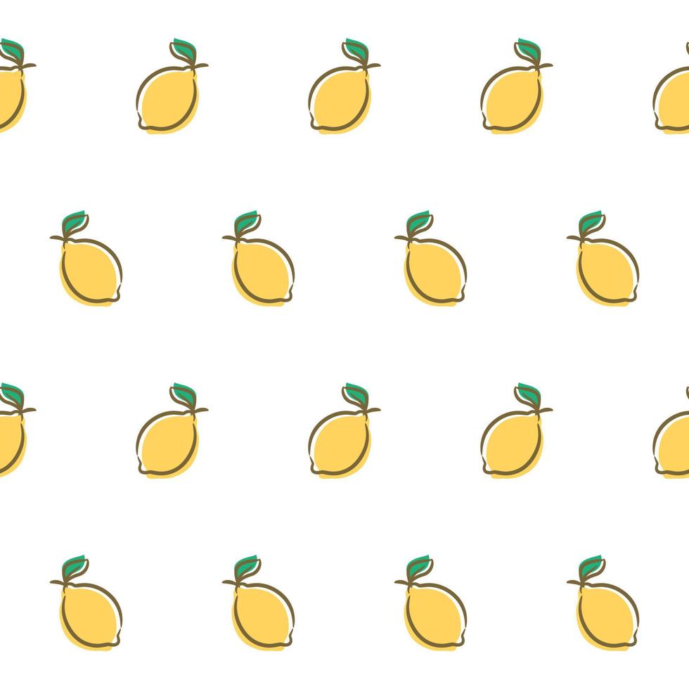 Tropical seamless pattern with yellow lemons vector