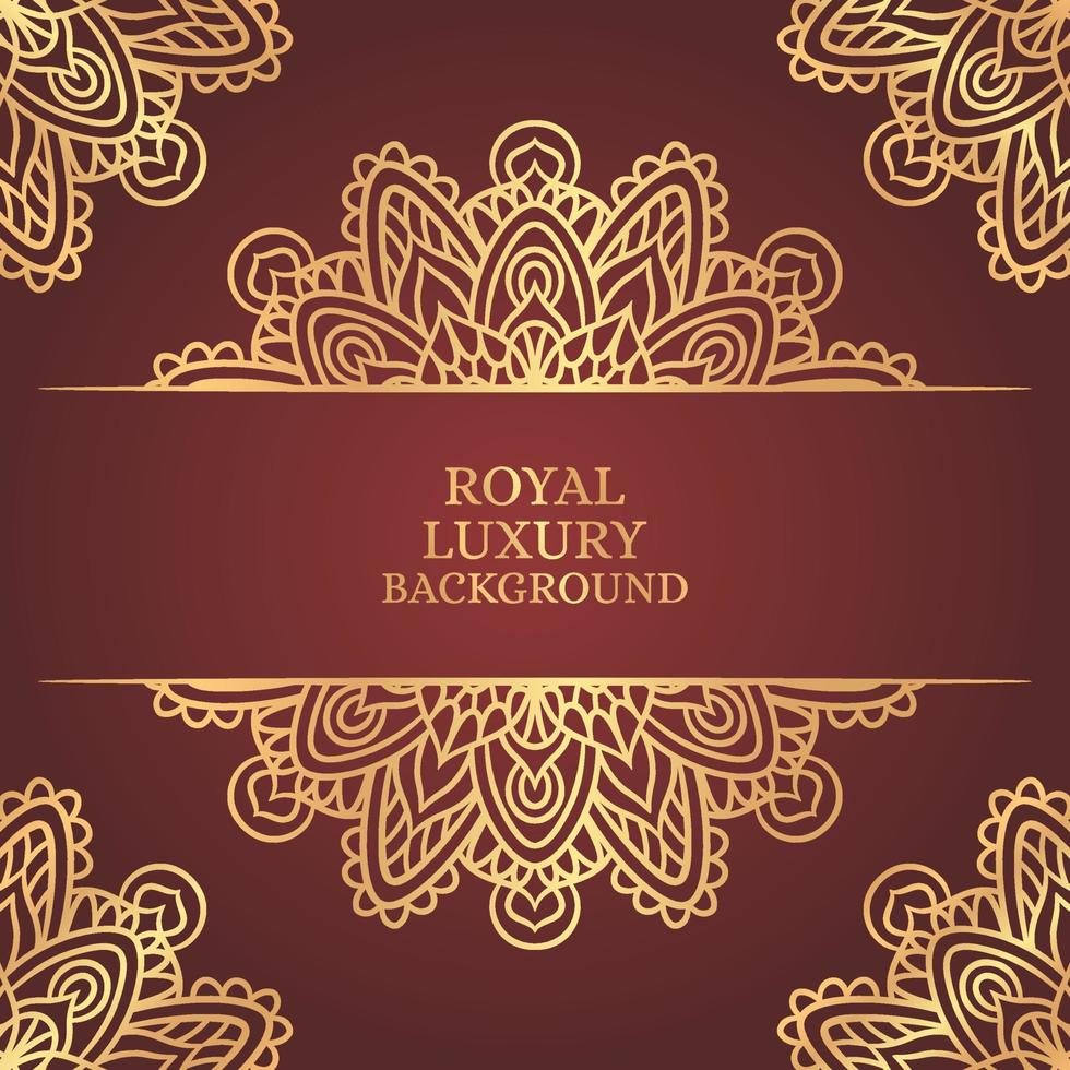 Royal luxury mandala background with golden arabesque vector