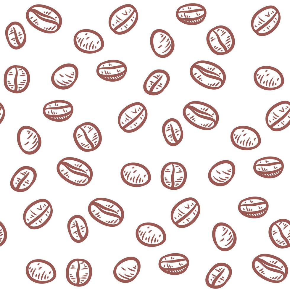 Coffee beans seamless pattern background vector