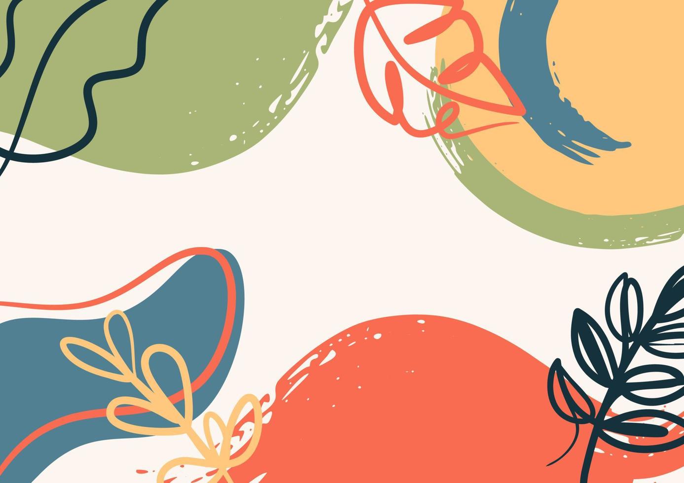 abstract minimalist aesthetic floral background vector