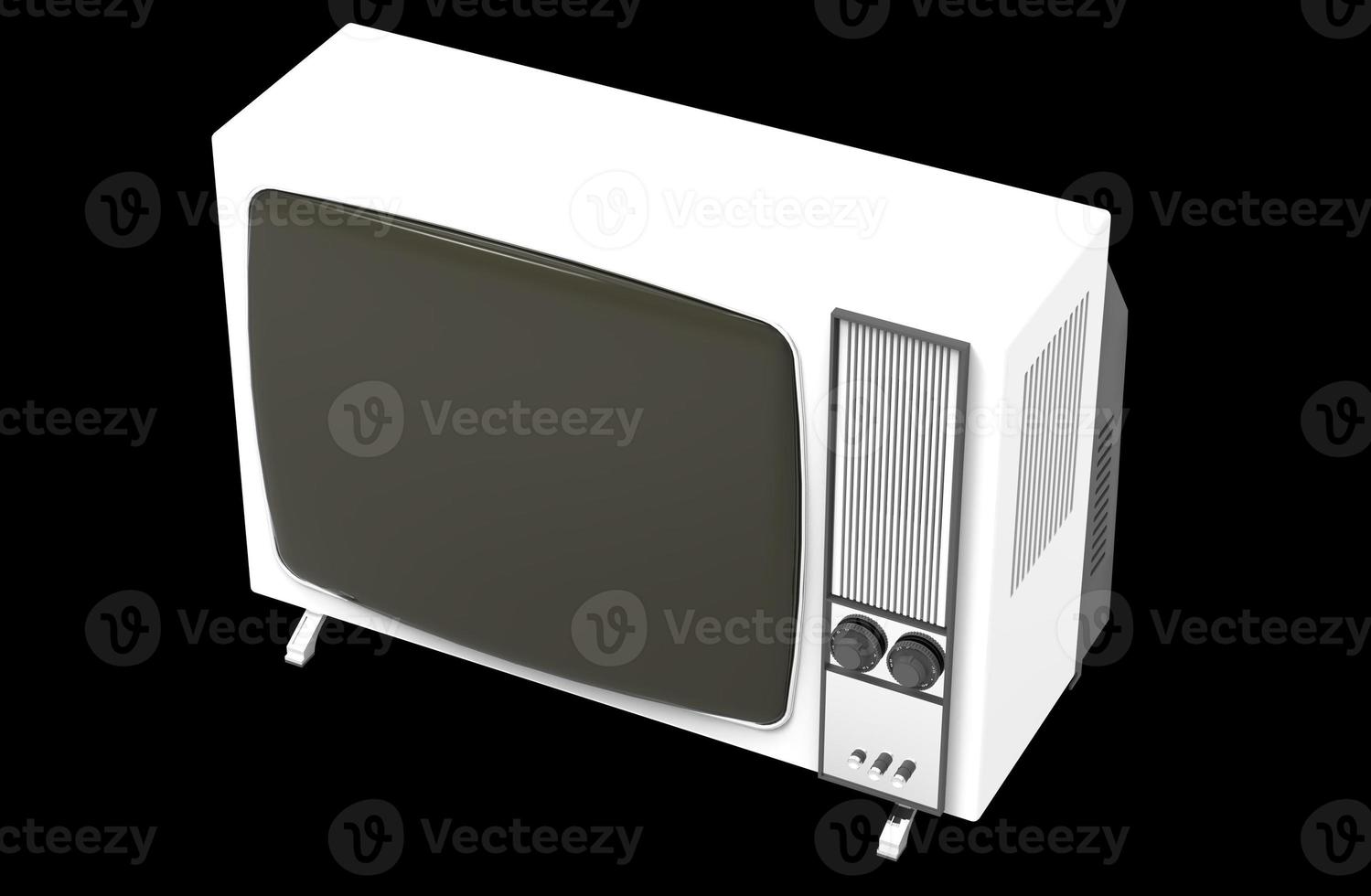 isolated tv analog old 3d illustration white background photo
