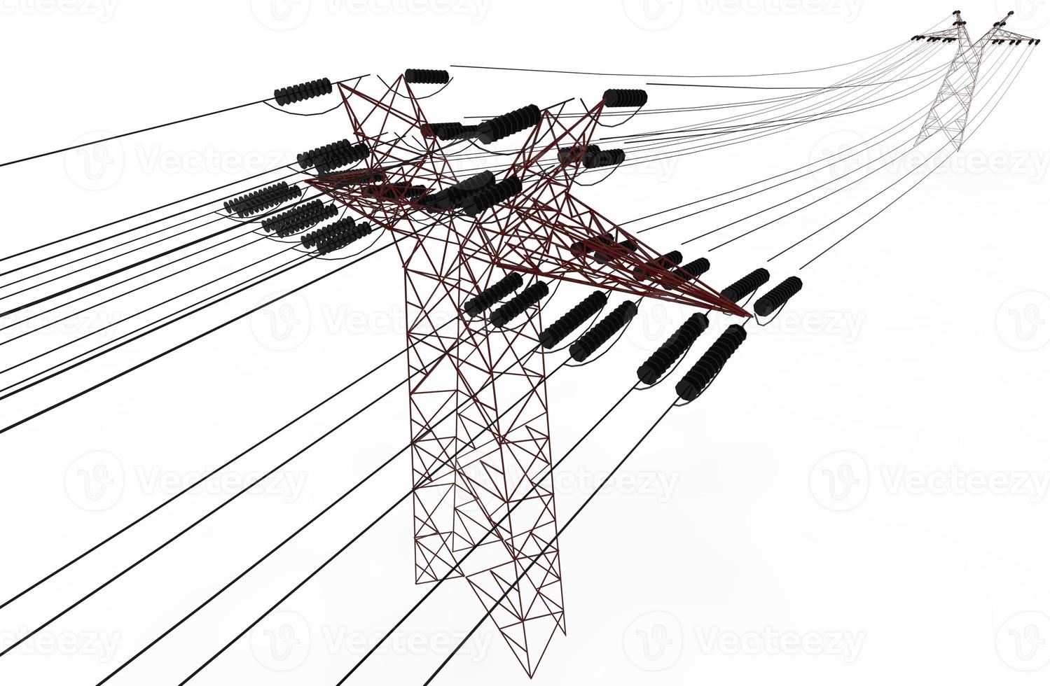 Electricity tower 3d illustration rendering photo