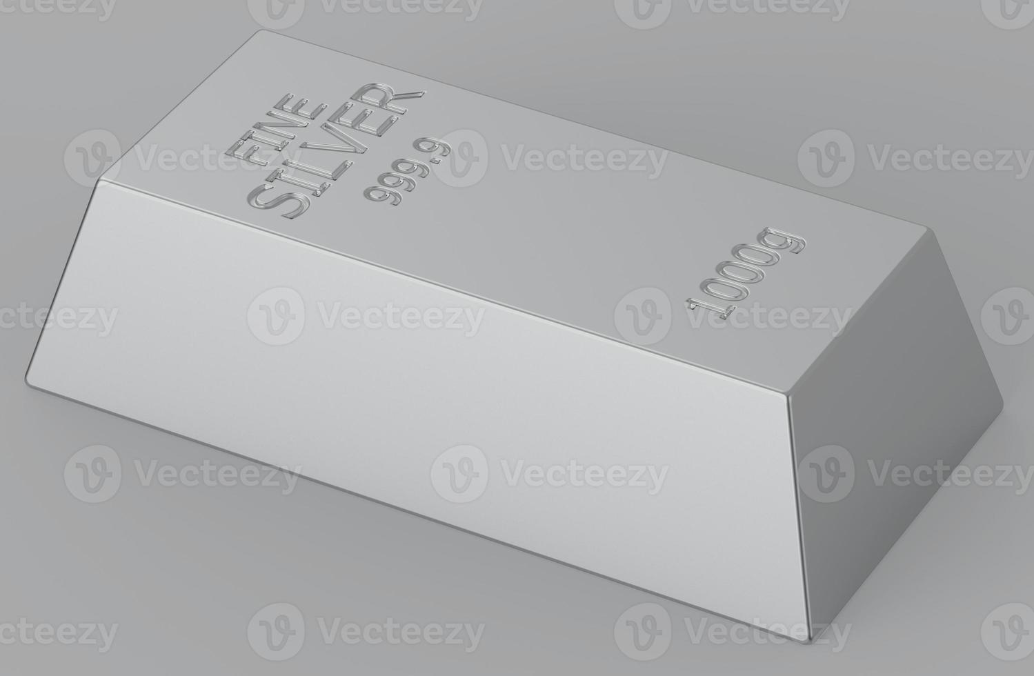 silver bar ingot 3d rendering illustration photo