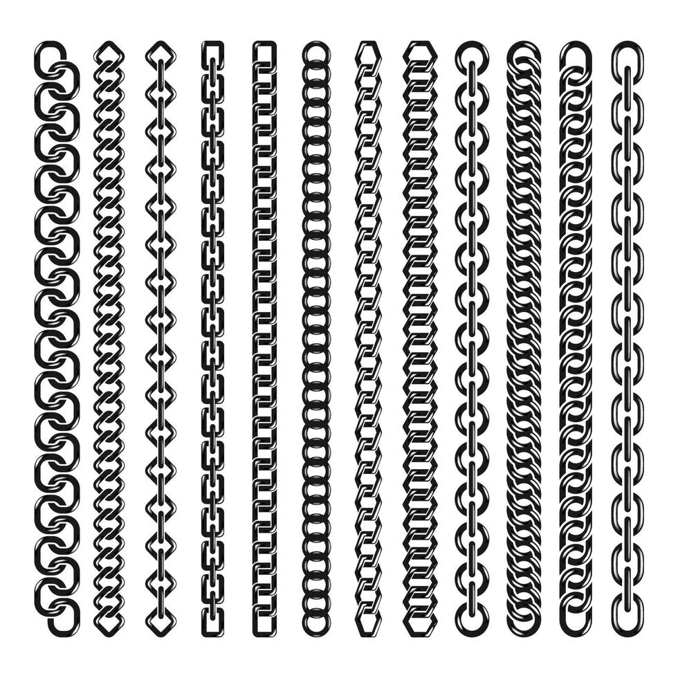 Metal Chain Illustration set vector