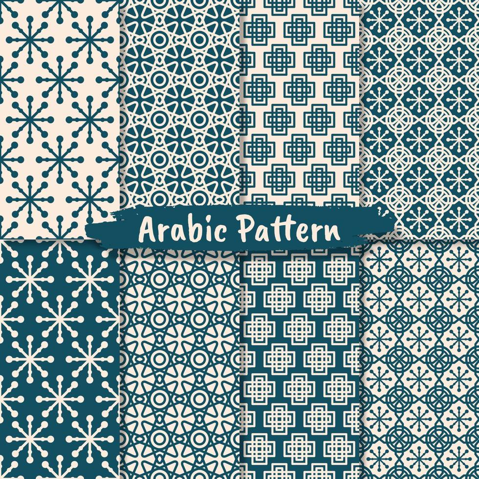 conjunto de diseño de patrón de ornamento abstracto islámico vector