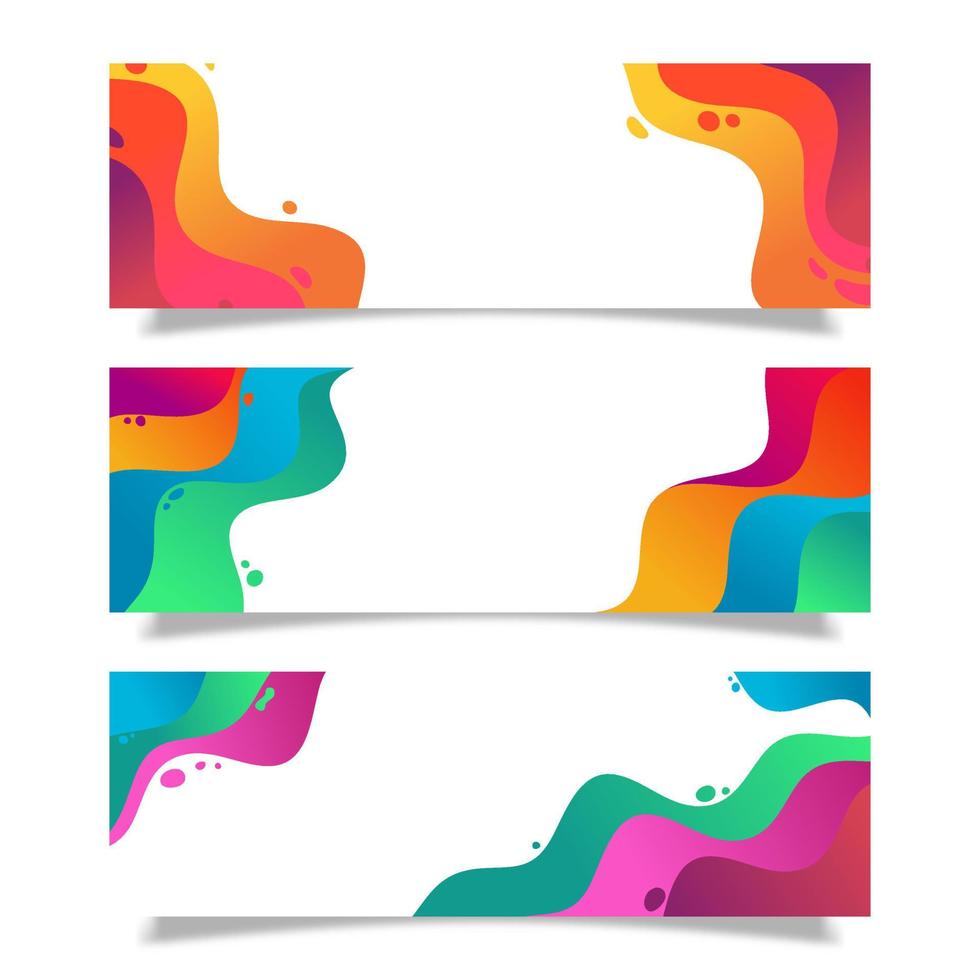 Modern Fluid Gradient Colors Abstract Banner Design Collection vector