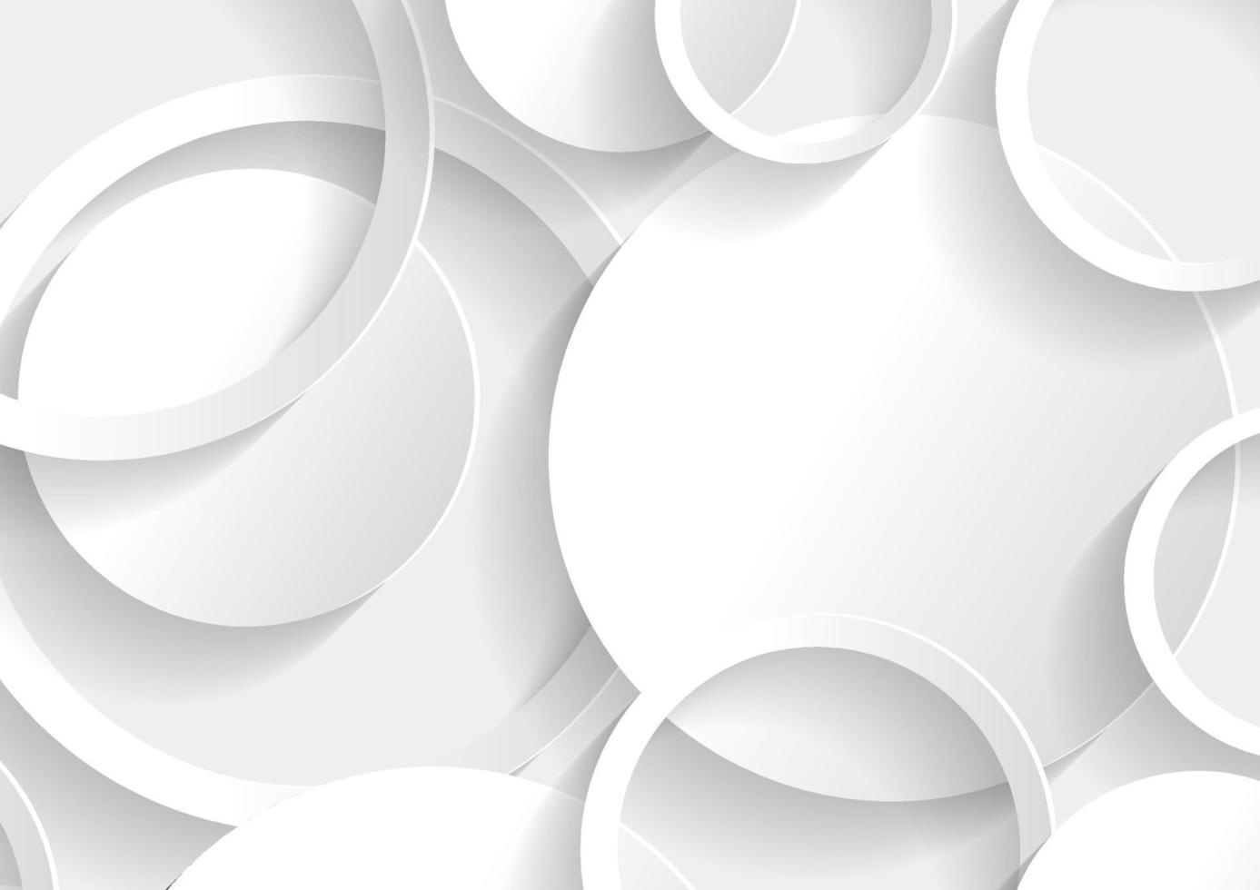 Abstract white and grey circle background texture vector