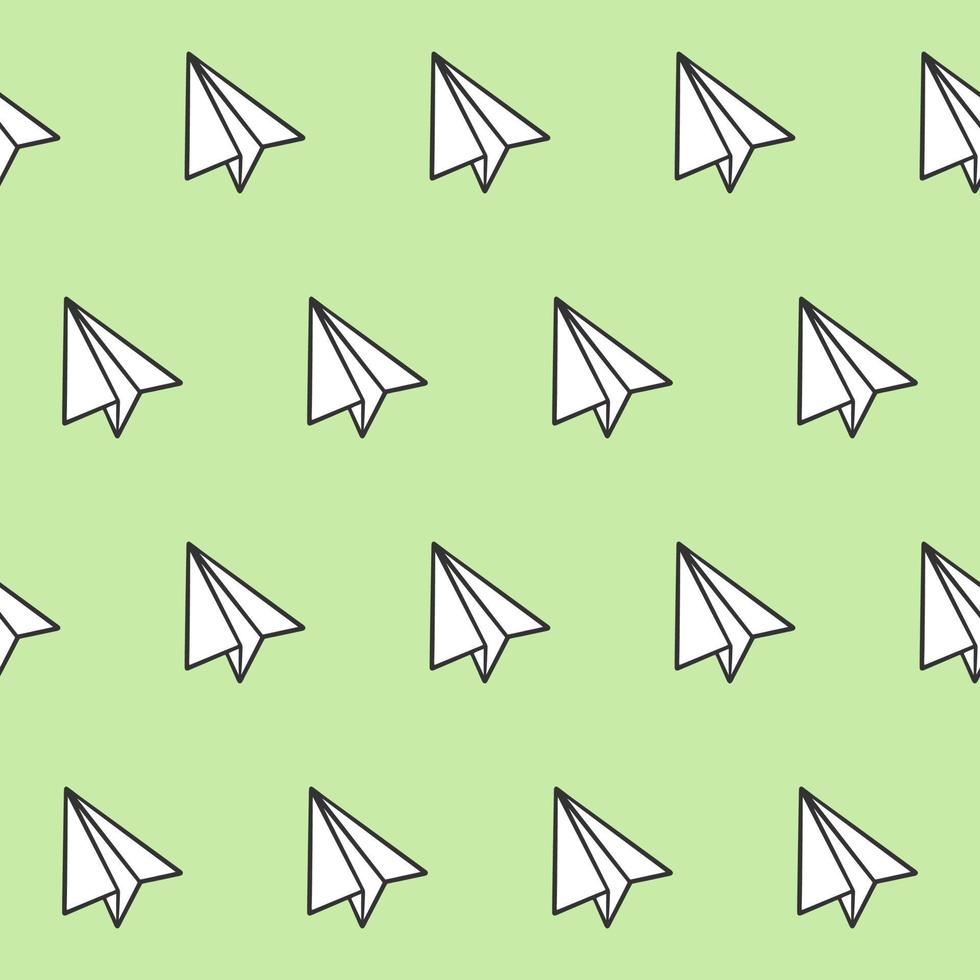 Seamless pattern with paper plane background vector