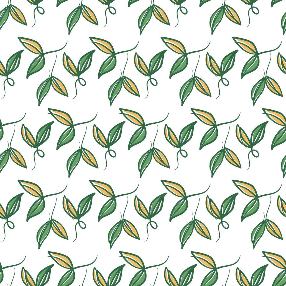 Botanical floral leaves seamless pattern. Floral pattern, Green leaves vector