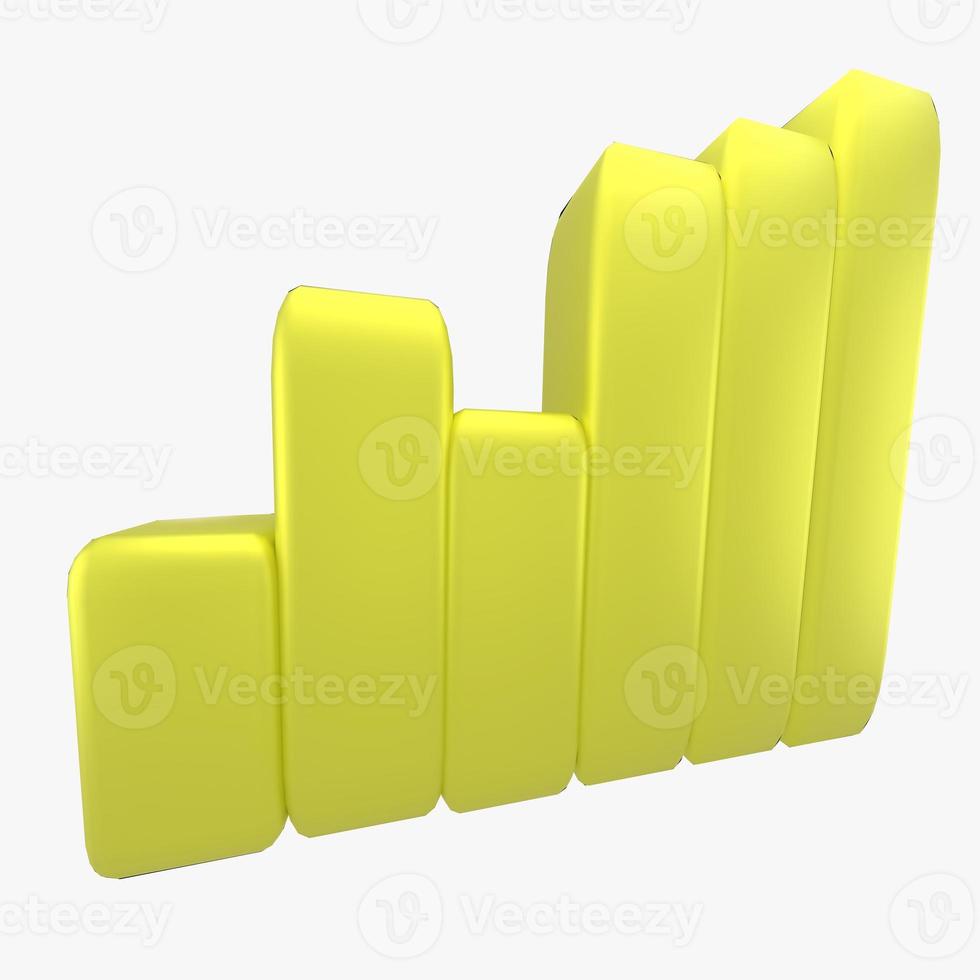 Ascending graph for growth success business and finance. 3d rendering. photo