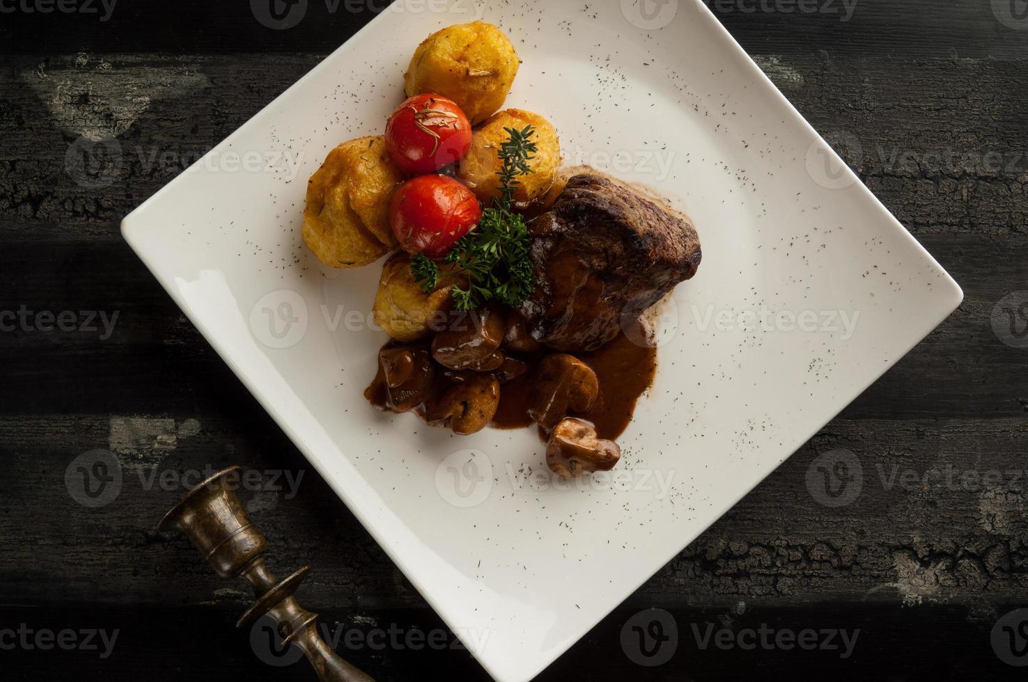 dish on a wooden surface photo