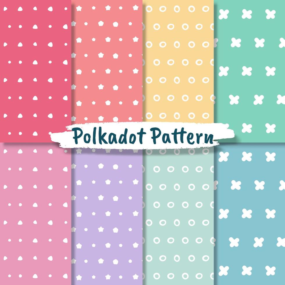 Polka dot pattern collection in pastel colors vector