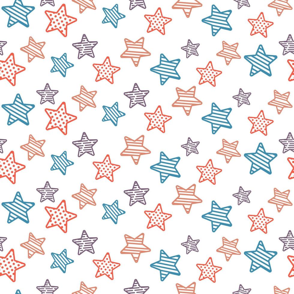 Hand Drawn Stars Seamless Pattern vector