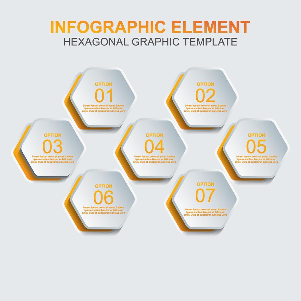 hexagon infographic element vector template