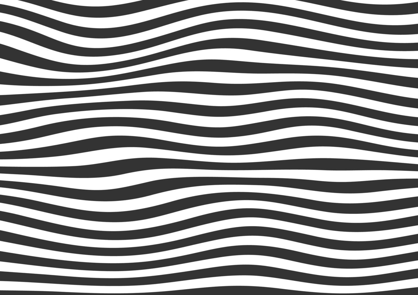 Abstract black and white wavy lines striped background vector