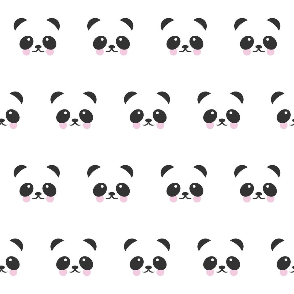 Cute panda seamless pattern background vector