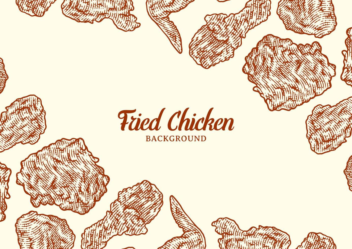 plantilla de fondo de pollo frito crujiente vector