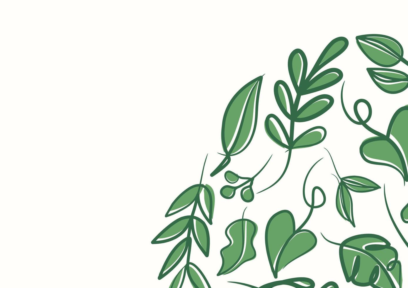 fondo de hojas florales verdes botánicas con espacio de copia para texto vector