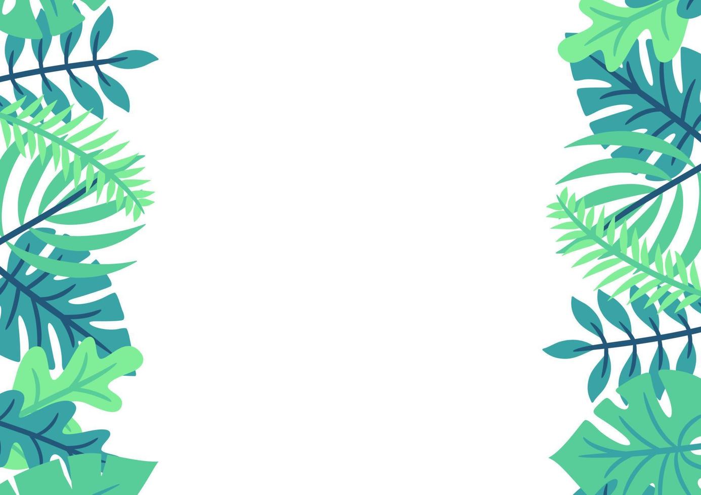 Modern tropical leaves background design vector