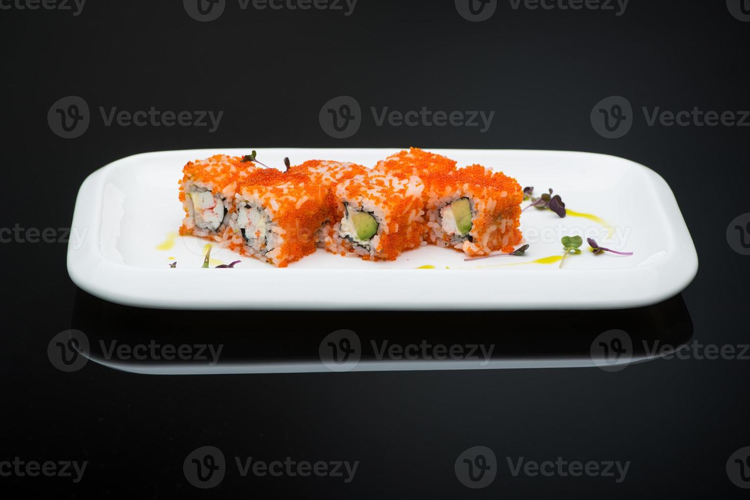 sushi on a dark background photo